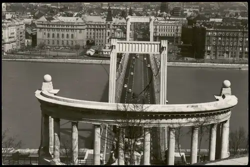 Postcard Budapest Elisabeth Brücke Erzsébet-hid Elisabeth-Bridge 1965