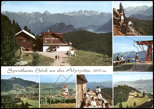 .Bayern Bayern Mehrbild-AK mit Sportheim Böck an der Alpspitze 1975