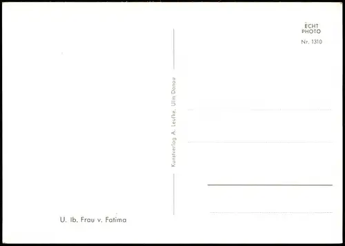 Ansichtskarte  U. lb. Frau v. Fatima, Motivkarte Religion 1960