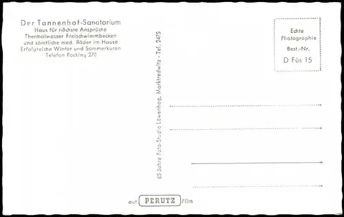 Ansichtskarte .Bayern Tannenhof-Sanatorium Region Pocking 1960