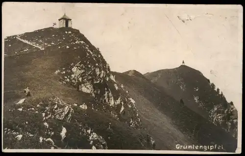Ansichtskarte Grünten Grüntengipfel Hütte 1929
