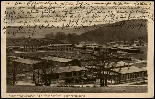 Münsingen (Württemberg) Truppenübungsplatz, Barackenlager 1915