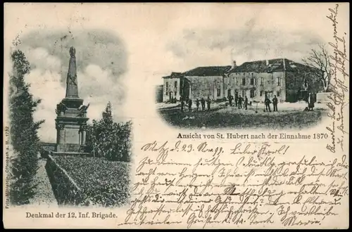 St. Hubert Mosel Saint-Hubert Moselle Kriegerdenkmal, Lothringen Lorraine 1899