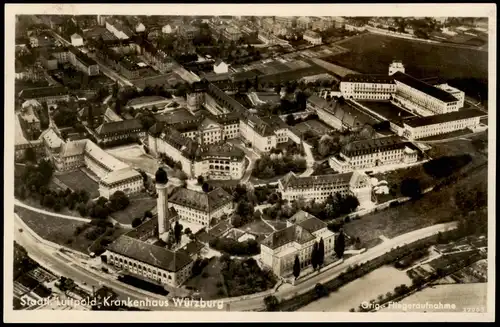Ansichtskarte Würzburg Luftbild Luitpold-Krankenhaus Würzburg 1931