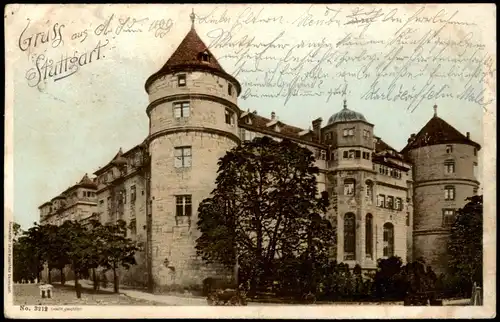 Ansichtskarte Stuttgart Altes Schloss 1899