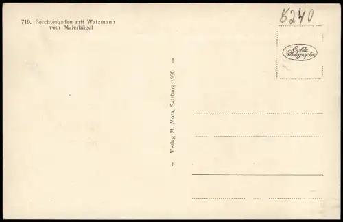 Ansichtskarte Berchtesgaden vom Malerhügel - Straße, Fotokarte 1928