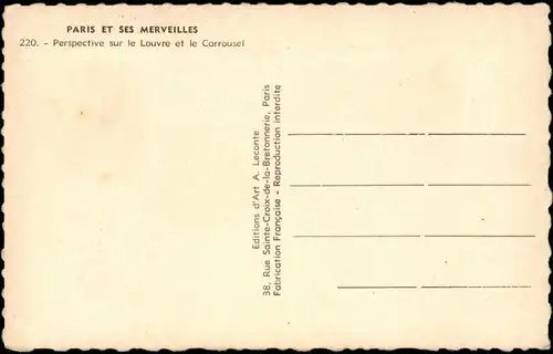 CPA Paris Perspective sur le Louvre et le Carrousel 1960