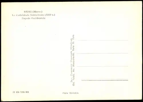 CPA Reims Reims La Cathédrale Notre-Dame Façade Occidentale 1960