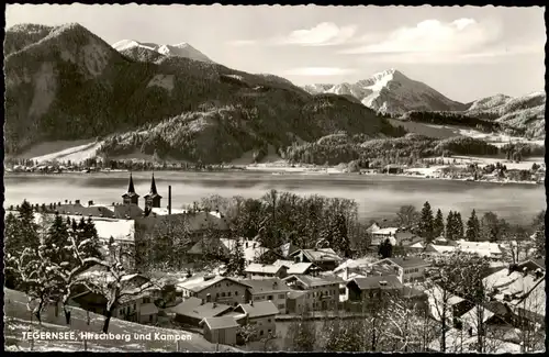 Tegernsee (Stadt) Panorama-Ansicht mit Hirschberg und Kampen 1961