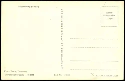 Ansichtskarte Elgersburg Panorama-Ansicht zur DDR-Zeit 1959