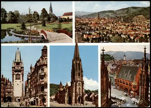 Freiburg im Breisgau Mehrbildkarte mit Ortsansichten, Ort im Breisgau 1965