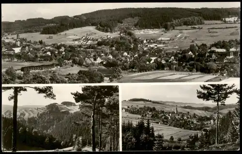 Ansichtskarte Wurzbach DDR Mehrbildkarte mit Panorama-Ansichten 1966