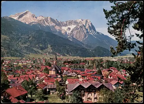 Ansichtskarte Garmisch-Partenkirchen Stadt Bergpanorama 1968