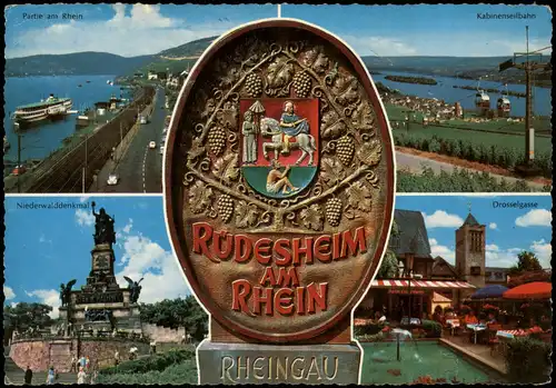 Ansichtskarte Rüdesheim (Rhein) Mehrbildkarte mit Stadtteilansichten 1969