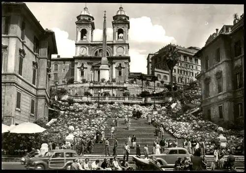 Cartoline Rom Roma Piazza di Spagna - Trinità dei Monti 1961