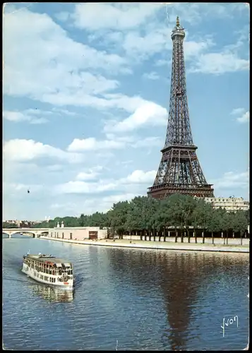 CPA Paris Eiffelturm/Tour Eiffel Schiff Seine 1960