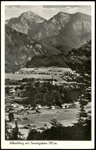 Ansichtskarte Ruhpolding Panorama-Ansicht mit Sonntagshorn 1954