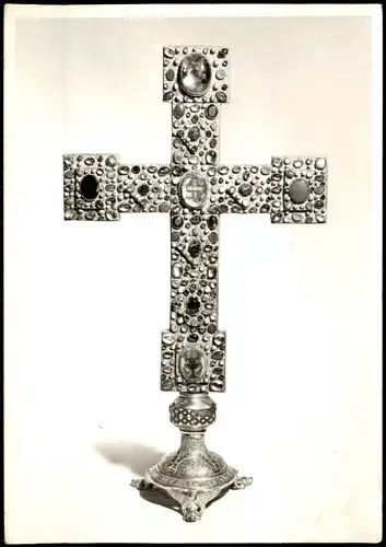Ansichtskarte  Motiv-AK Religion/Kirche Kreuz mit Steinen besetzt 1960