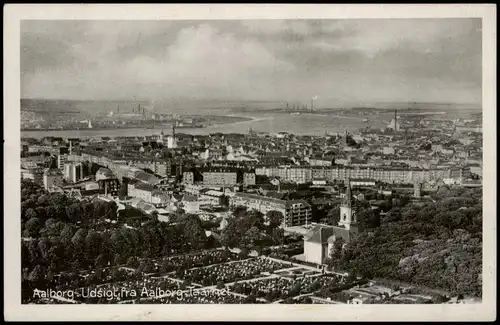 Postcard Aalborg Ålborg Panorama-Ansicht 1940