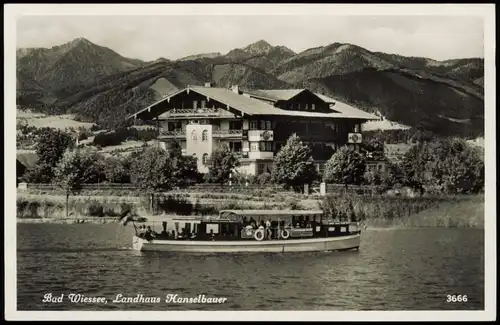 Ansichtskarte Bad Wiessee Partie am Landhaus Hanselbauer 1940