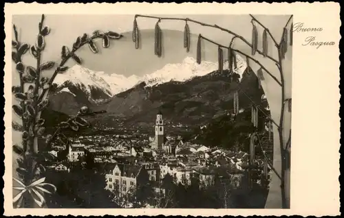 Cartoline Meran Merano Fotokunst - Stadtblick 1947