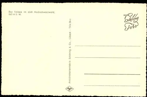 Ansichtskarte Titisee-Neustadt Der Titisee im südl. Hochschwarzwald, 1961