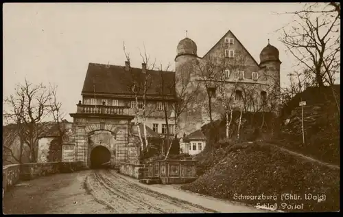 Ansichtskarte Schwarzburg Schloss Schwarzburg - Eingang 1928