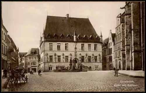 Ansichtskarte Osnabrück Markt, Pferdefuhrwerk 1926