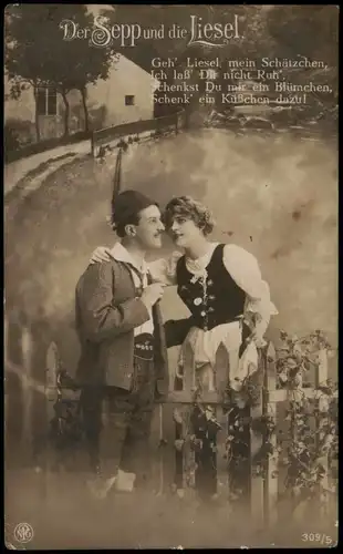 Menschen/Soziales Leben - Liebespaare Fotokunst Sepp u. Liesel 1915