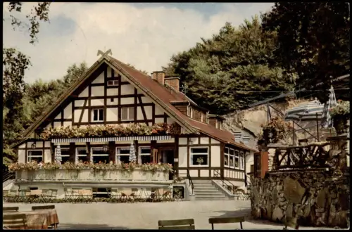 Königstein (Taunus) Rettershof mit Kaffee zum fröhlichen Landmann 1956 Stempel