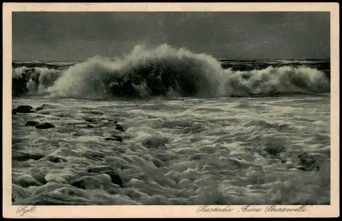 Ansichtskarte Sylt Insel Sylt eine Seestudie - Eine Sturzwelle 1918