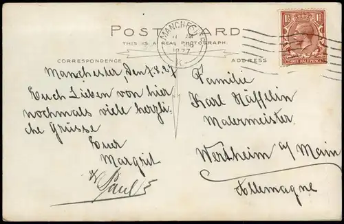 Postcard Manchester Deansgate - Straßenbahn 1927