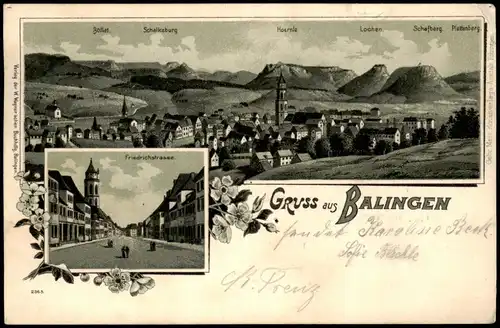 Ansichtskarte Balingen 2 Bild: Stadt, Friedrichsstraße 1900
