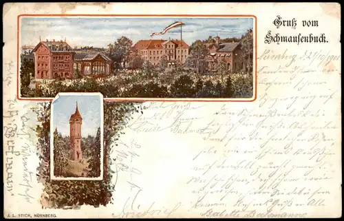 Ansichtskarte Nürnberg 2 Bild: Schmausenbuck - Restaurant 1900