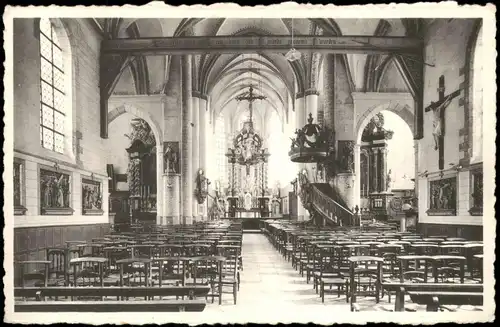 Postkaart Belgien Meerle Kerk, Kirche Innenansicht 1960