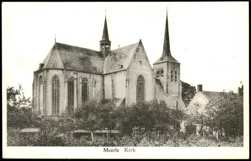 Postkaart Belgien Meerle Kerk Außenansicht Kirche 1960