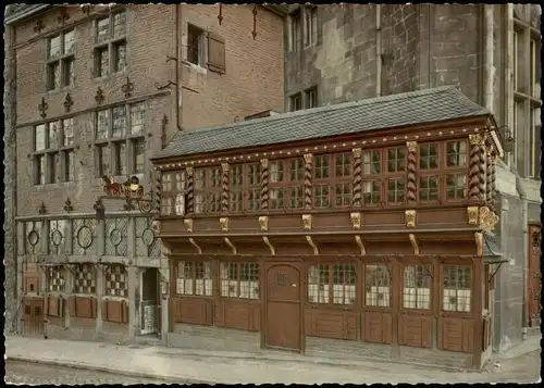 Ansichtskarte Aachen Straßen Partie am Postwagen 1965