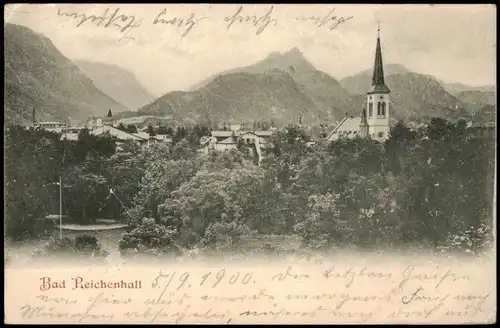 Ansichtskarte Bad Reichenhall Stadtpartie 1900