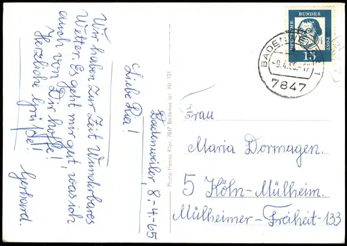 Ansichtskarte Badenweiler Mehrbildkarte mit Orts- und Stadtteilansichten 1965