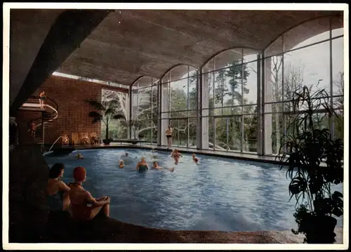 Ansichtskarte Badenweiler Thermalhallenschwimmbad Hallenschwimmbad 1965