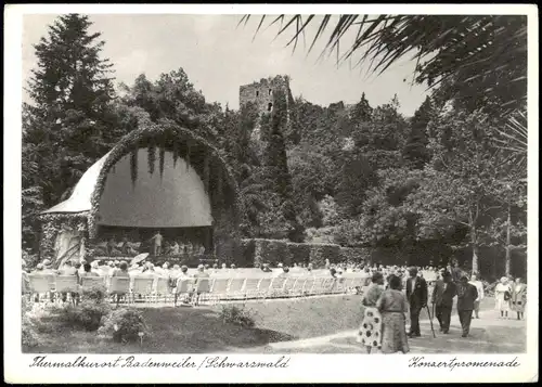 Ansichtskarte Badenweiler Kurpark Kurkonzert Konzertpromenade 1960