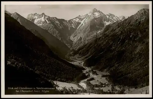 Oberstdorf (Allgäu) Christlessee u. Blick Spielmannsauer Tal 1940