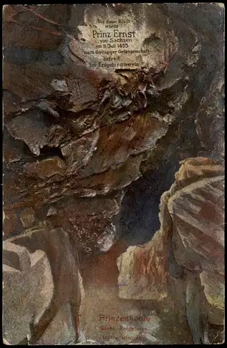 .Sachsen Prinzenhöhle Erzgebirge (Gefangenschaft Prinz Ernst v. Sachsen) 1920
