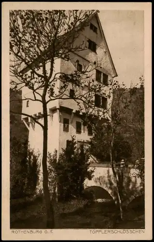 Ansichtskarte Rothenburg ob der Tauber Partie am Topplerschlösschen 1930