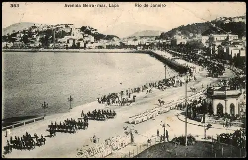 Postcard Rio de Janeiro Avenida Beira - mar, Lapa 1912