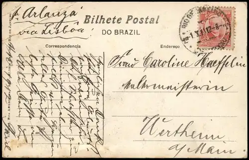 Postcard Rio de Janeiro Avenida Beira - mar, Lapa 1912