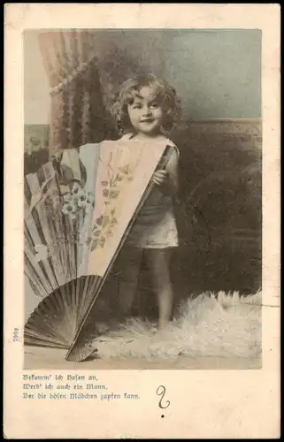 Ansichtskarte  Menschen (Kinder): Mädchen, Fotokunst - Fächer 1900