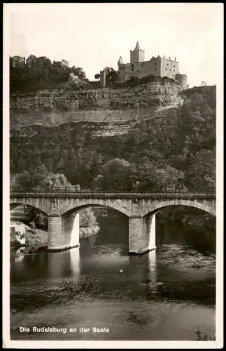 Ansichtskarte Saaleck-Bad Kösen Rudelsburg und Saale Brücke 1976