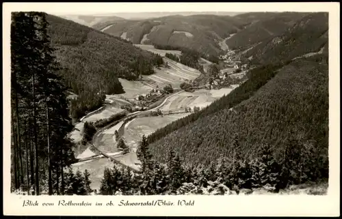 Mittleres Schwarzatal Blick vom Rothenstein im ob. Schwarzatal Thüringen 1956