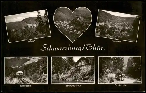 Schwarzburg DDR Mehrbildkarte mit Orts- und Umland-Ansichten 1961